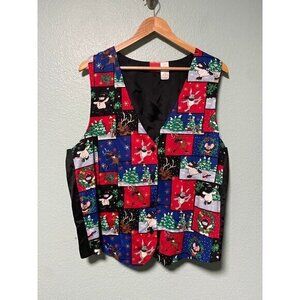 Vintage Snowden Winter Christmas‎ Holiday Plus Size Vest Size 1x